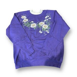 [Pannill] VTG Daisy Painted Crewneck